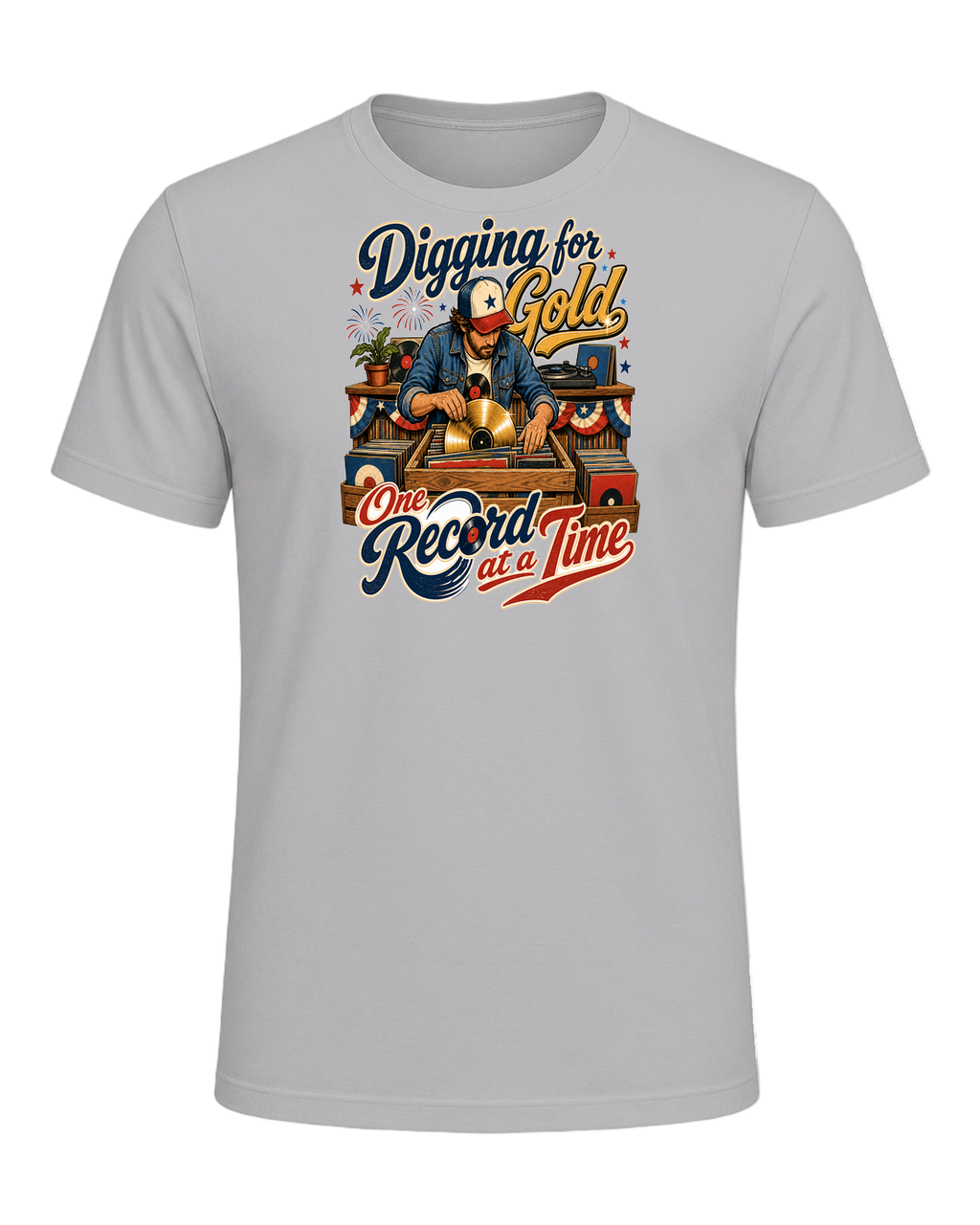 Vinyl Record Digger — Athletic Heather