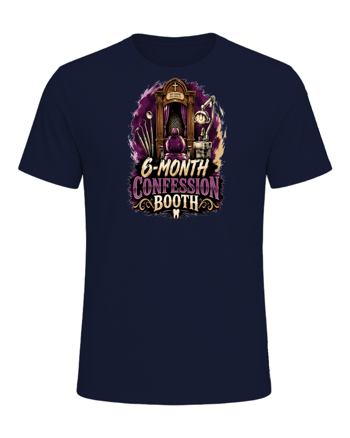 6-month confession booth — Navy