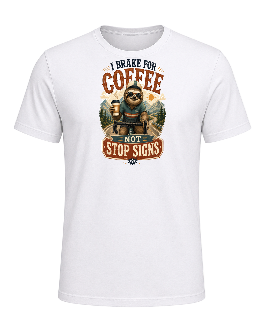 I BRAKE FOR COFFEE NOT STOP SIGNS — White
