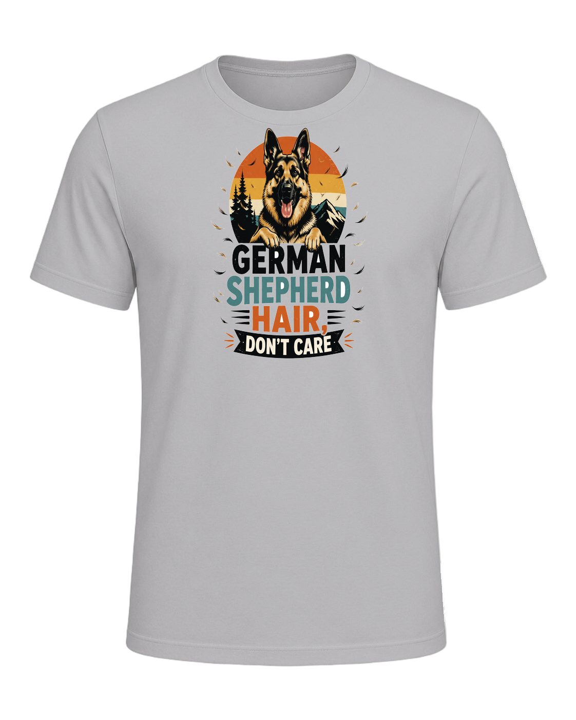 GERMAN SHEPHERD HAIR, DON'T CARE — Athletic Heather