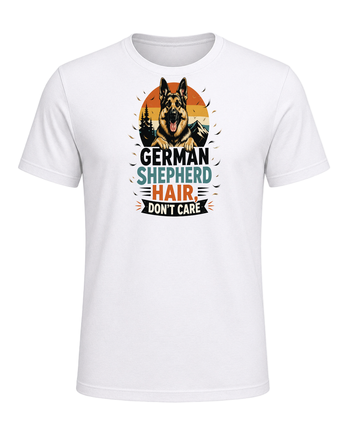GERMAN SHEPHERD HAIR, DON'T CARE — White
