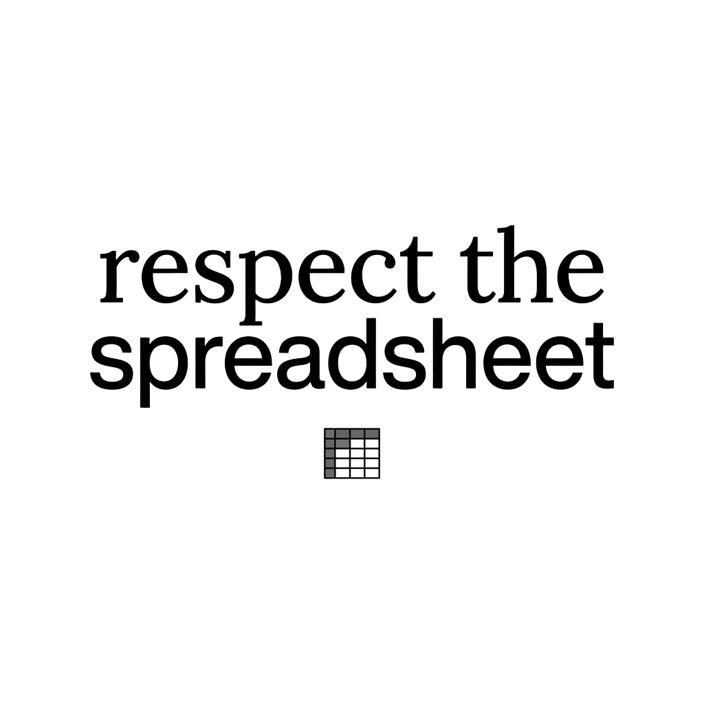 respect the spreadsheet