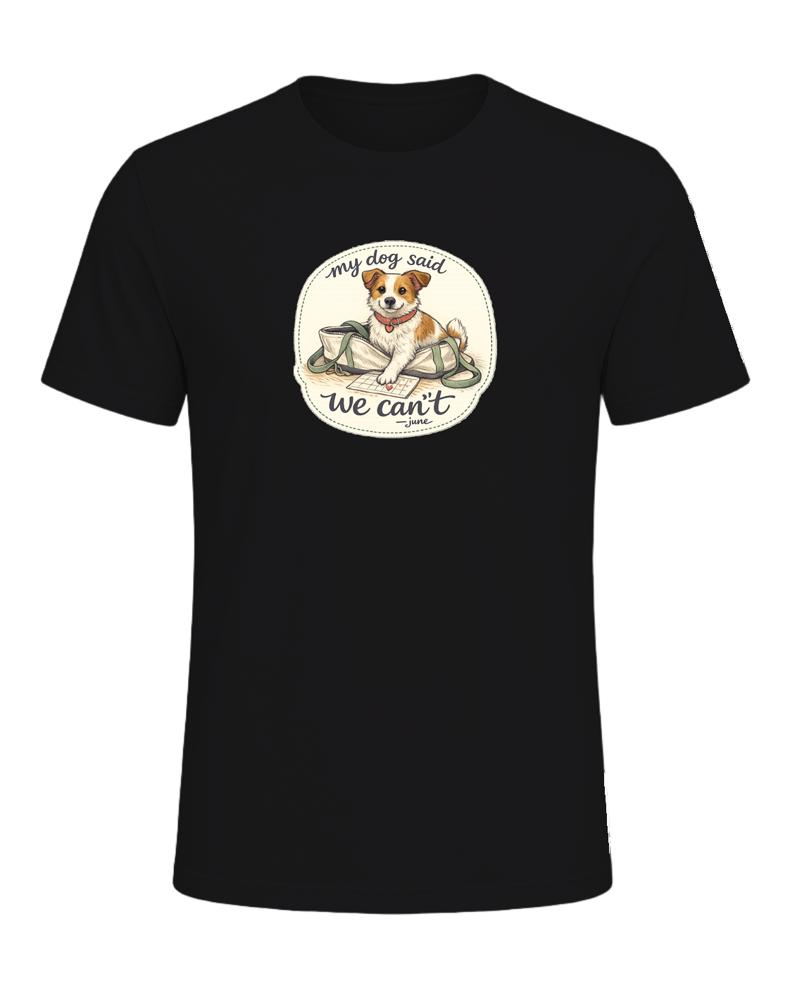 A cozy hand-drawn dog mom tee for anyone whose plans require tiny paw approval. — Dark Grey Heather