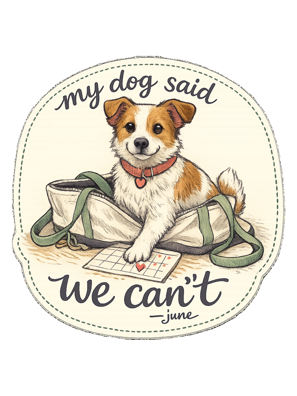 A cozy hand-drawn dog mom tee for anyone whose plans require tiny paw approval.