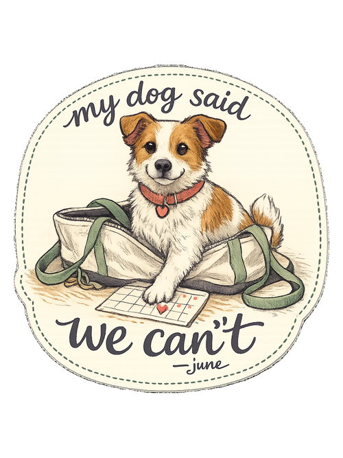 A cozy hand-drawn dog mom tee for anyone whose plans require tiny paw approval.
