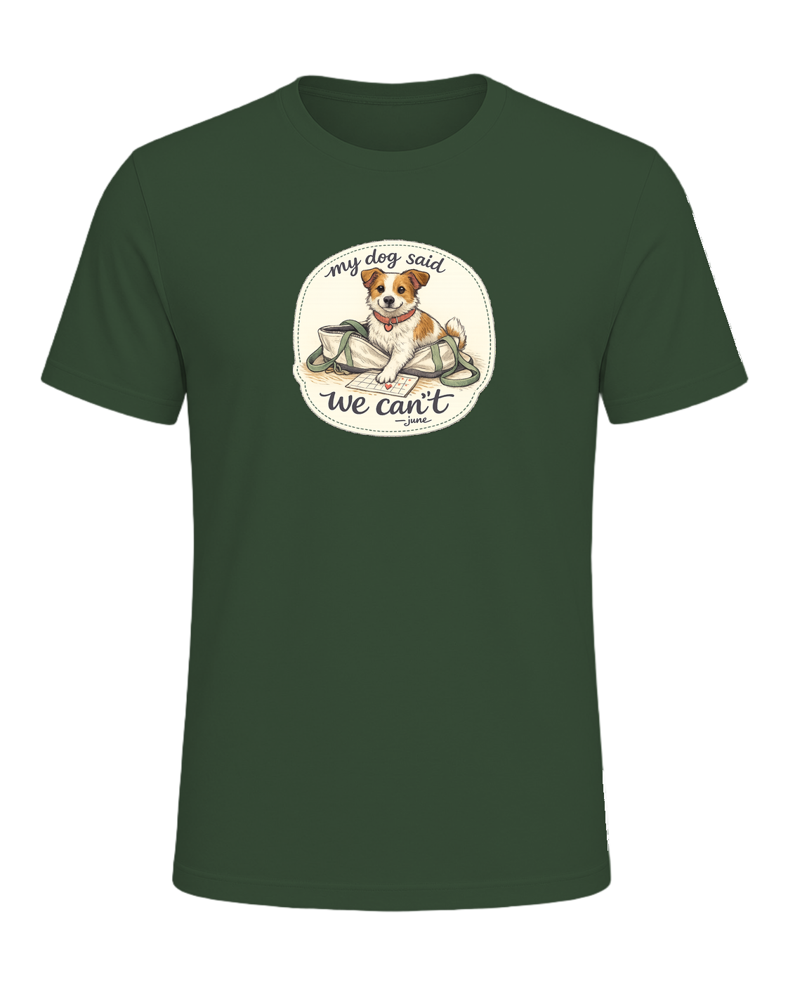 A cozy hand-drawn dog mom tee for anyone whose plans require tiny paw approval. — Heather Forest