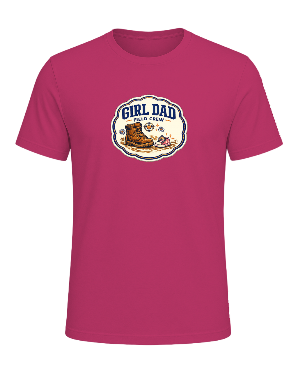 Girl Dad Field Crew Tee — Berry