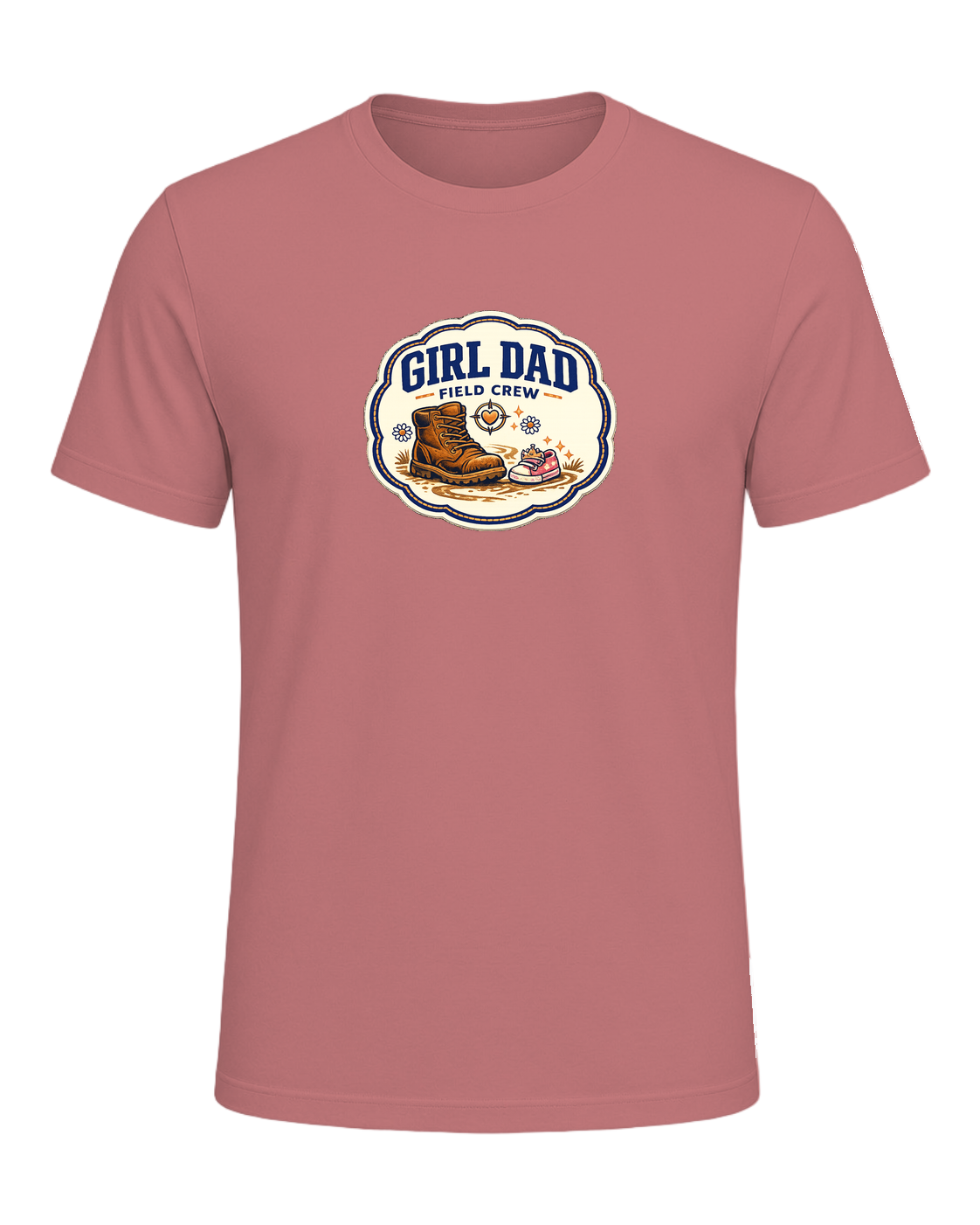 Girl Dad Field Crew Tee — Mauve