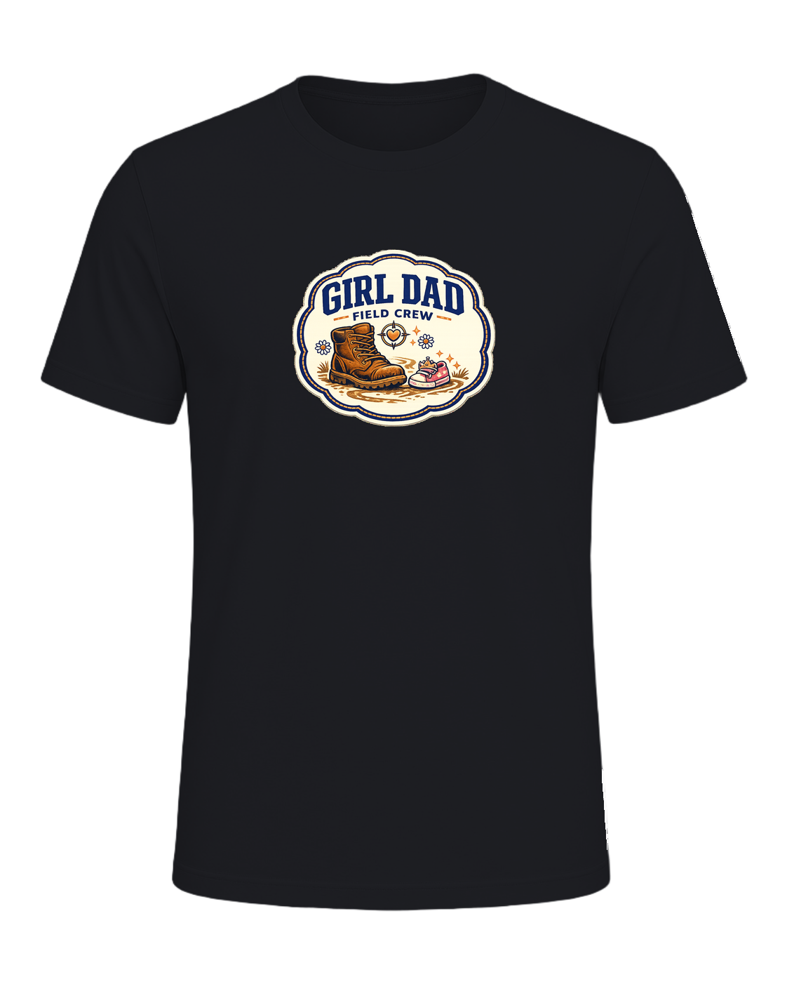 Girl Dad Field Crew Tee — Vintage Black