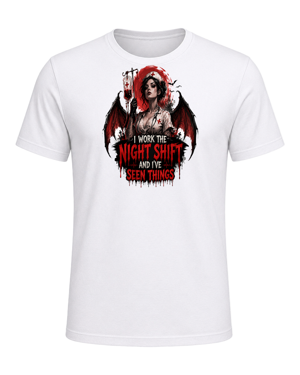 Nurse Night Shift Spooky — White