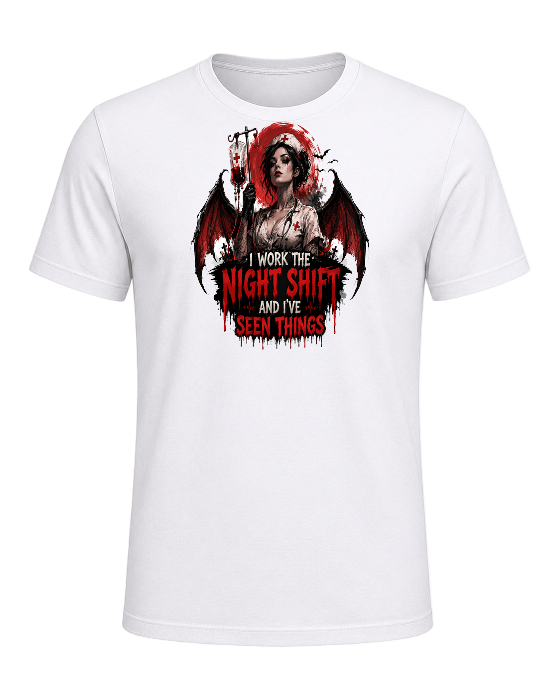 Nurse Night Shift Spooky — White