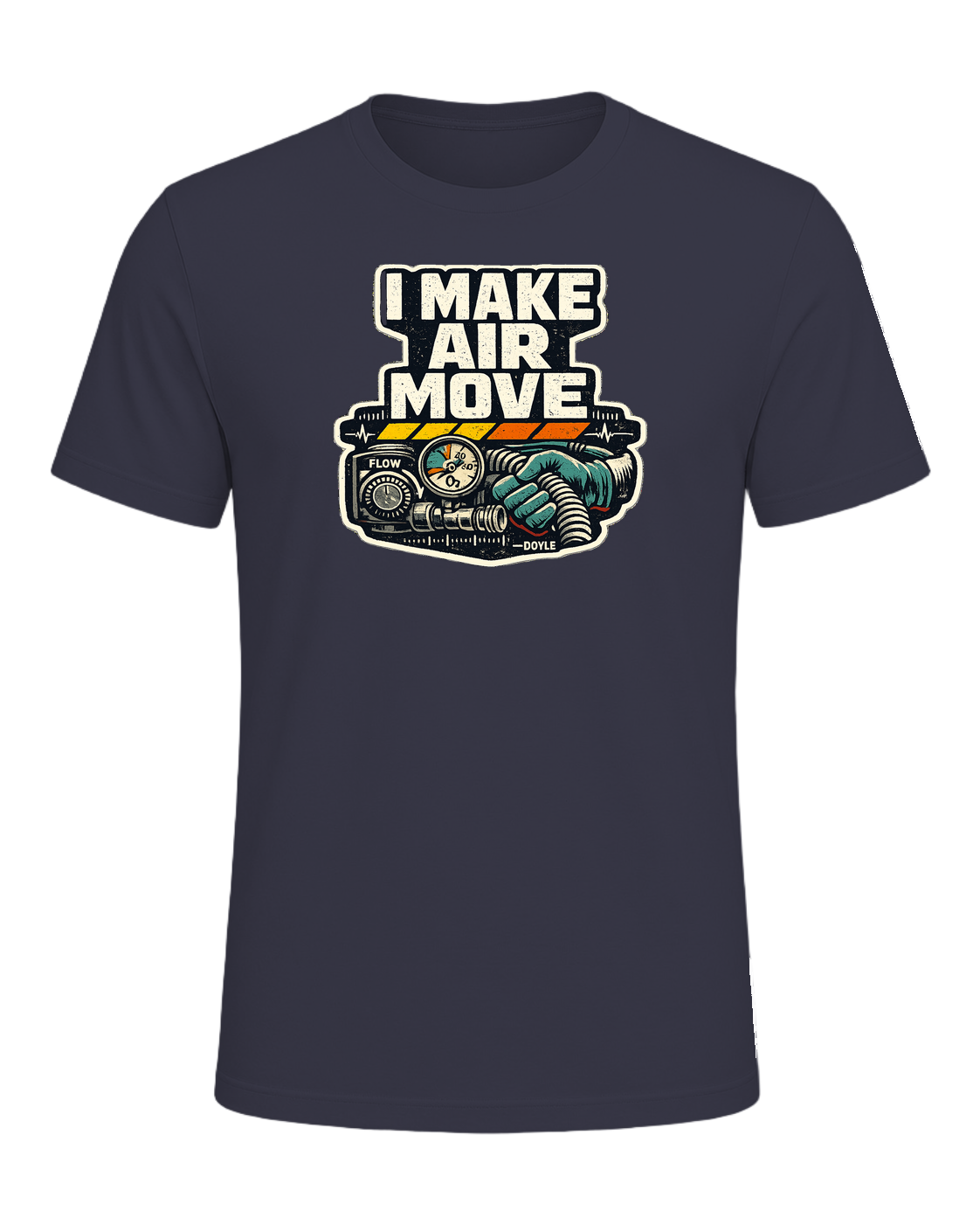 I Make Air Move Tee — Heather Midnight Navy