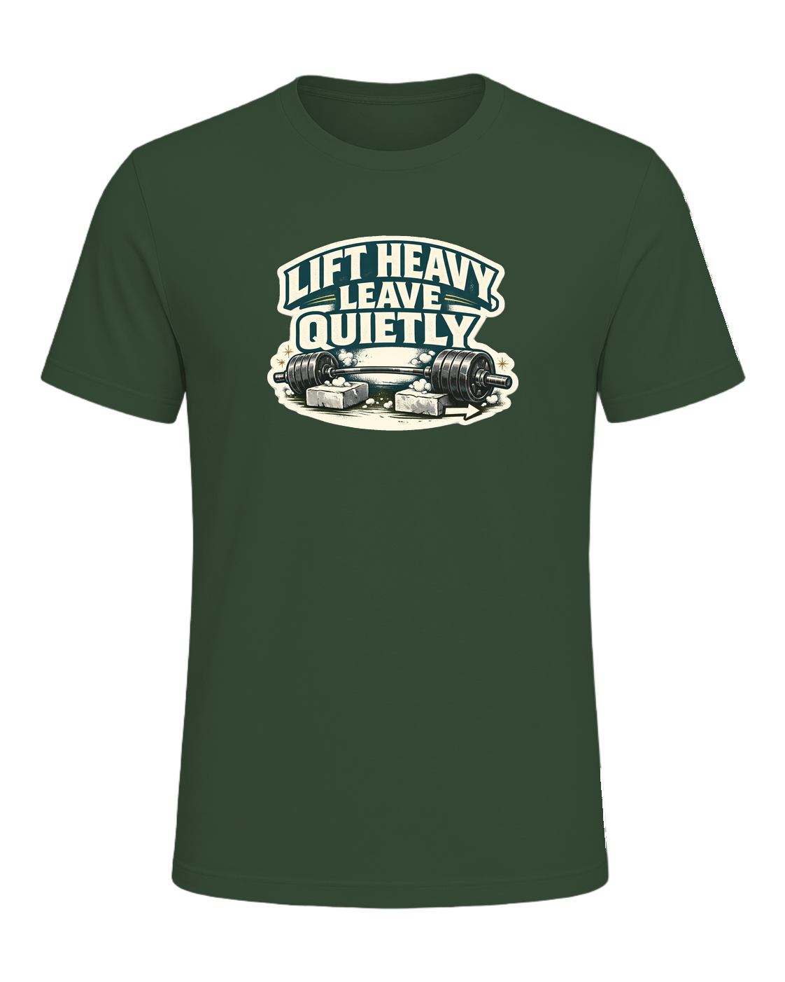Lift Heavy, Leave Quietly Tee — Heather Forest