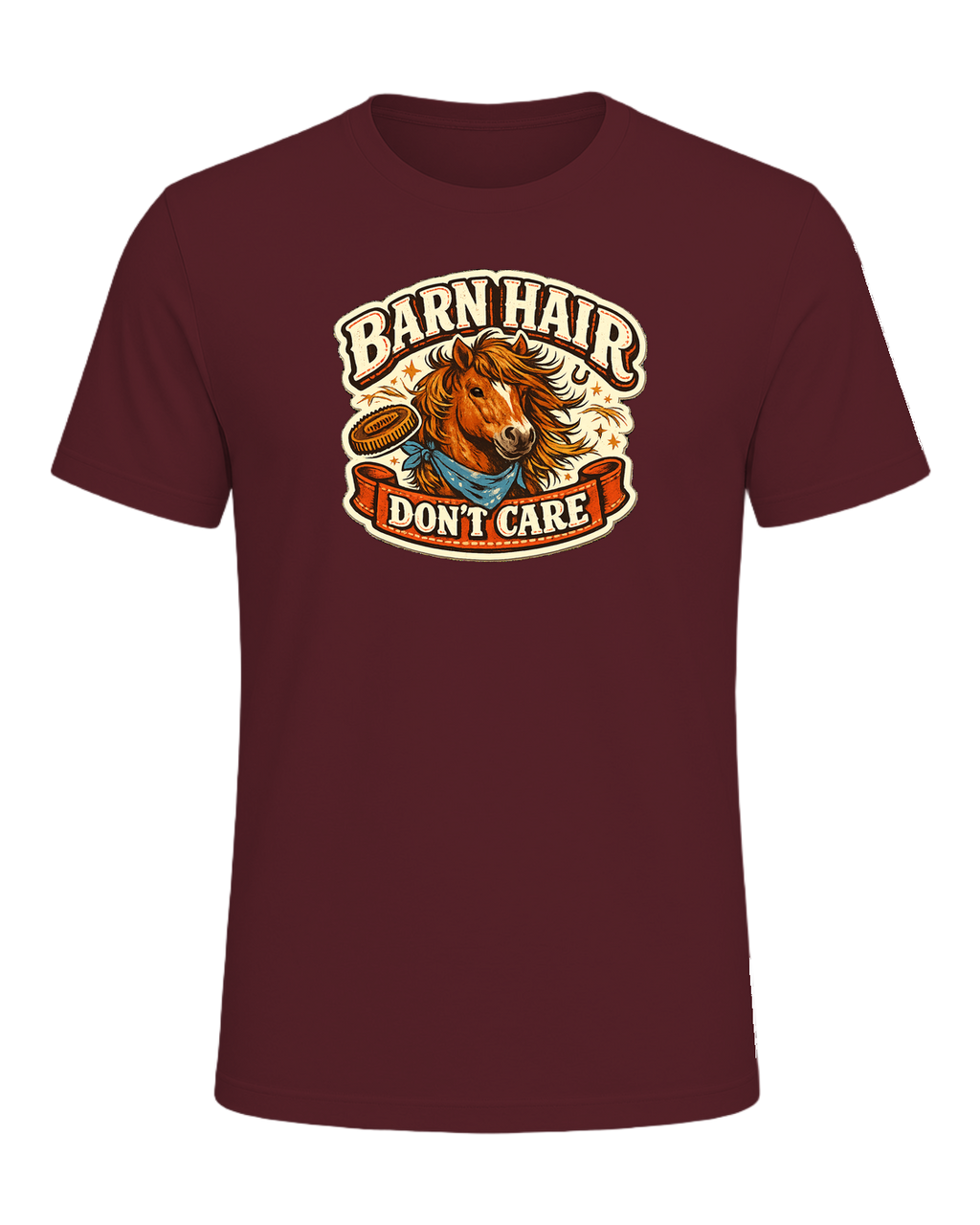 Barn Hair Don't Care Tee — Maroon