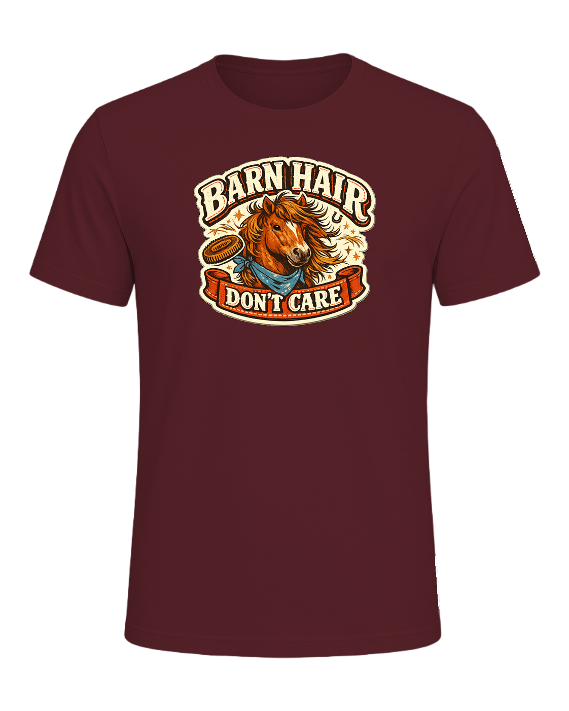 Barn Hair Don't Care Tee — Maroon