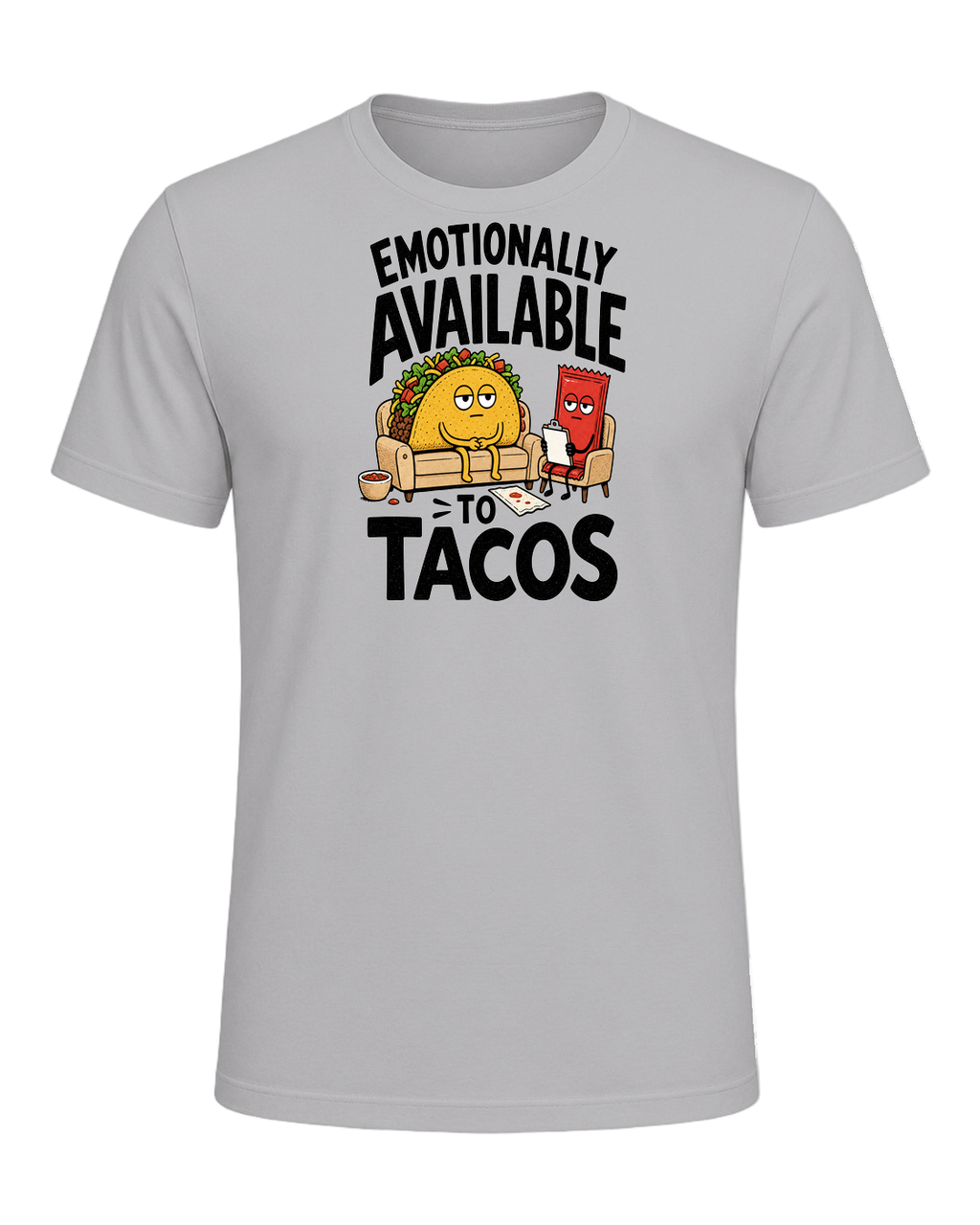 EMOTIONALLY AVAILABLE TO TACOS — Athletic Heather