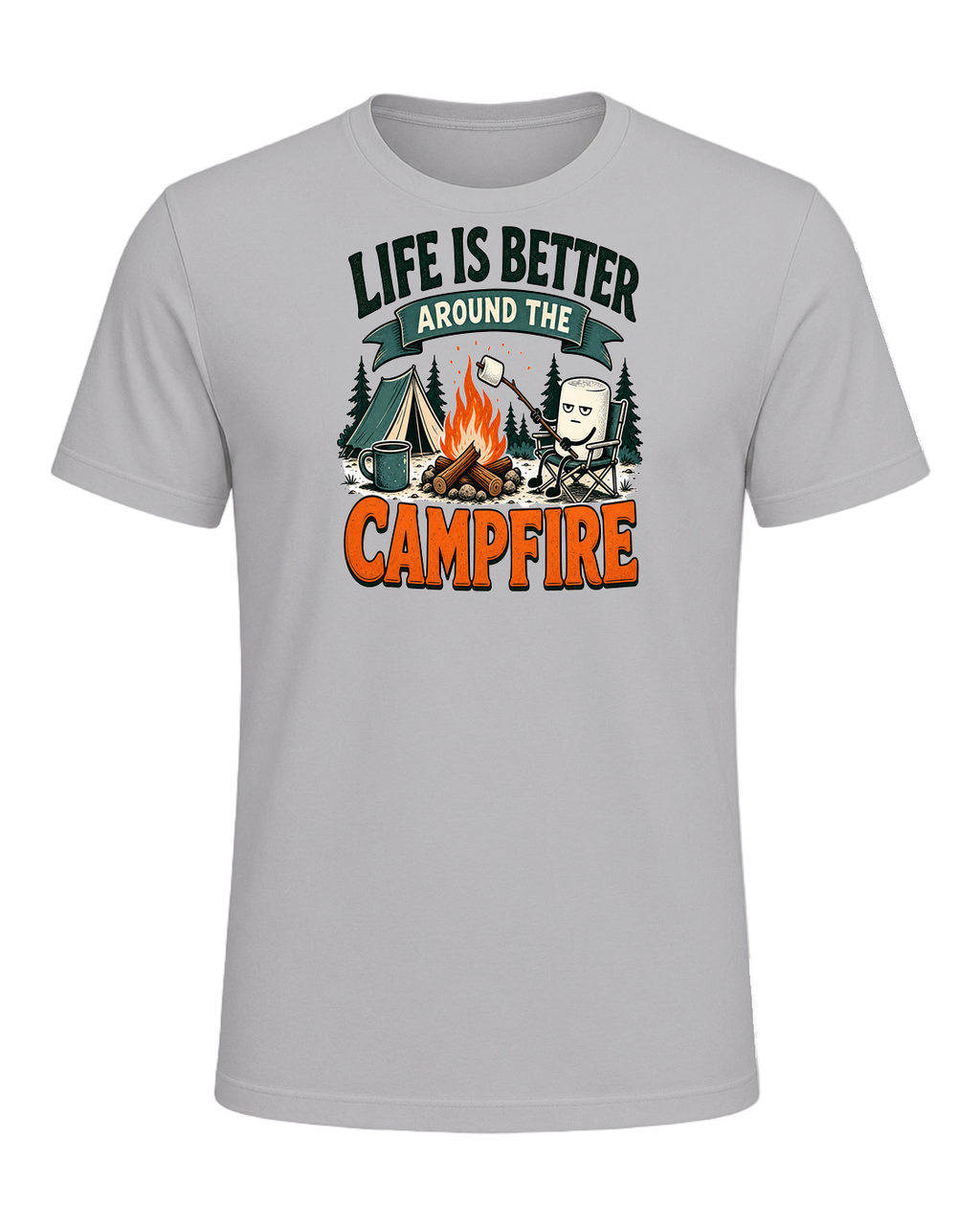 LIFE IS BETTER AROUND THE CAMPFIRE — Athletic Heather