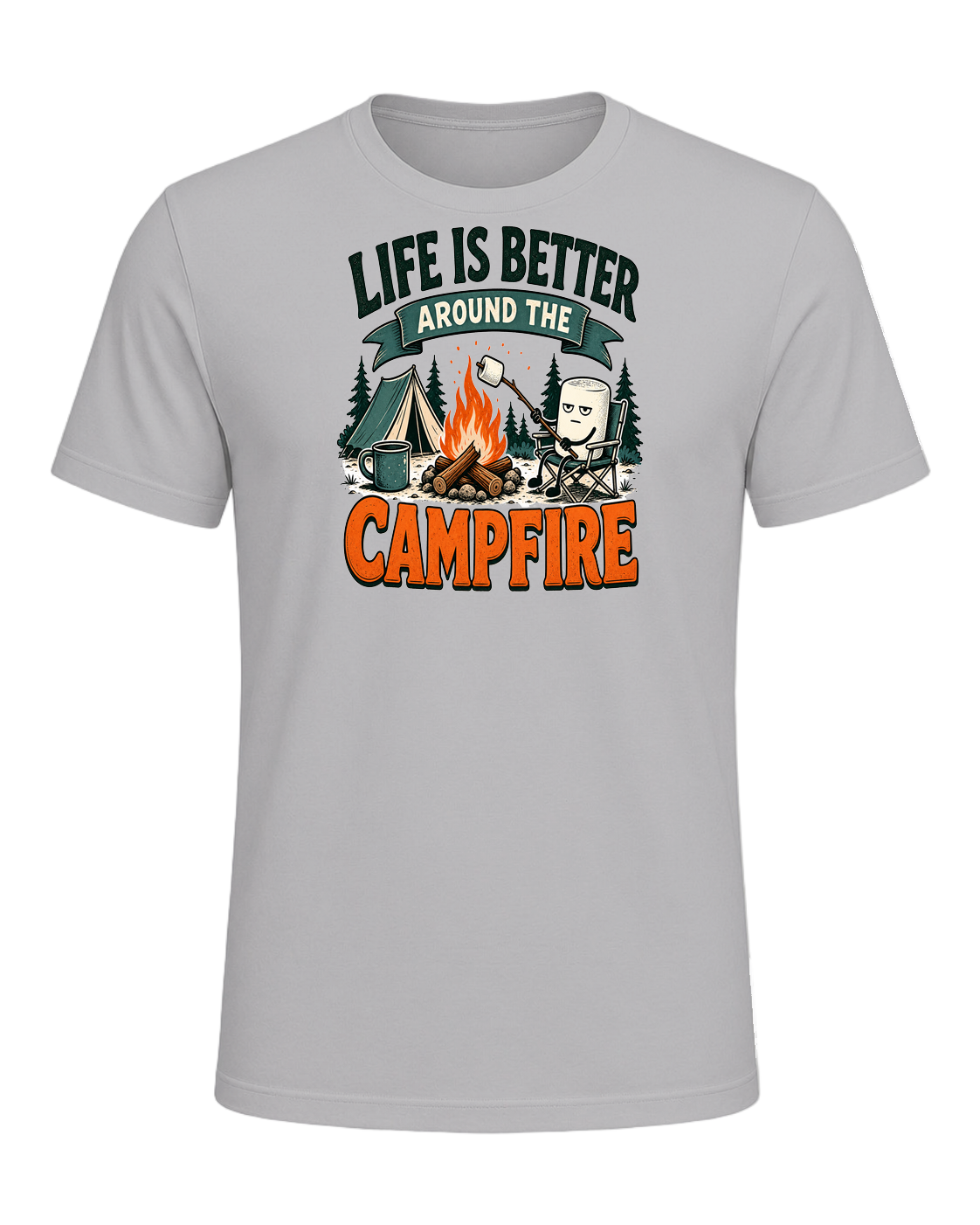 LIFE IS BETTER AROUND THE CAMPFIRE — Athletic Heather