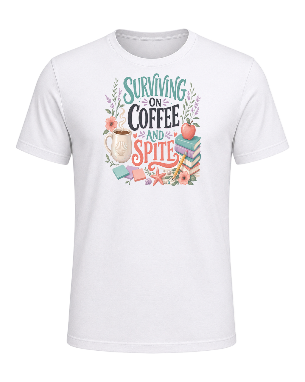 SURVIVING ON COFFEE AND SPITE — White