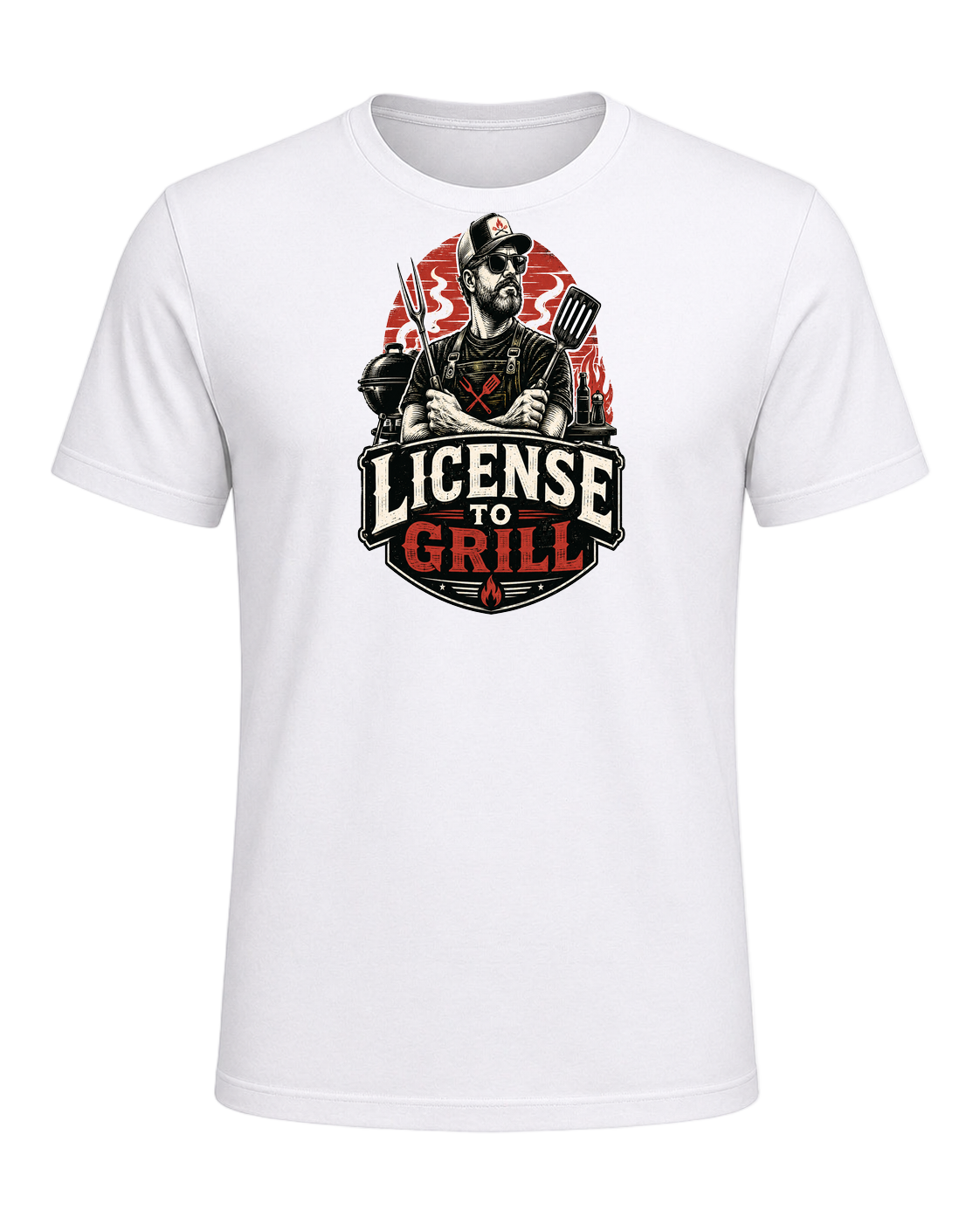 LICENSE TO GRILL — White