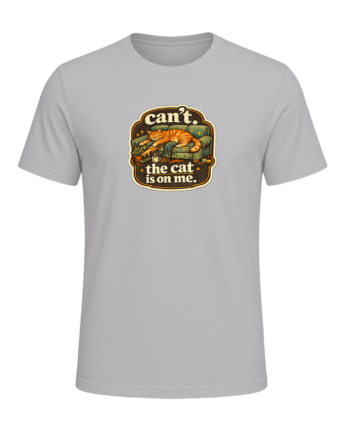 Can't. The Cat Is On Me. Tee — Athletic Heather