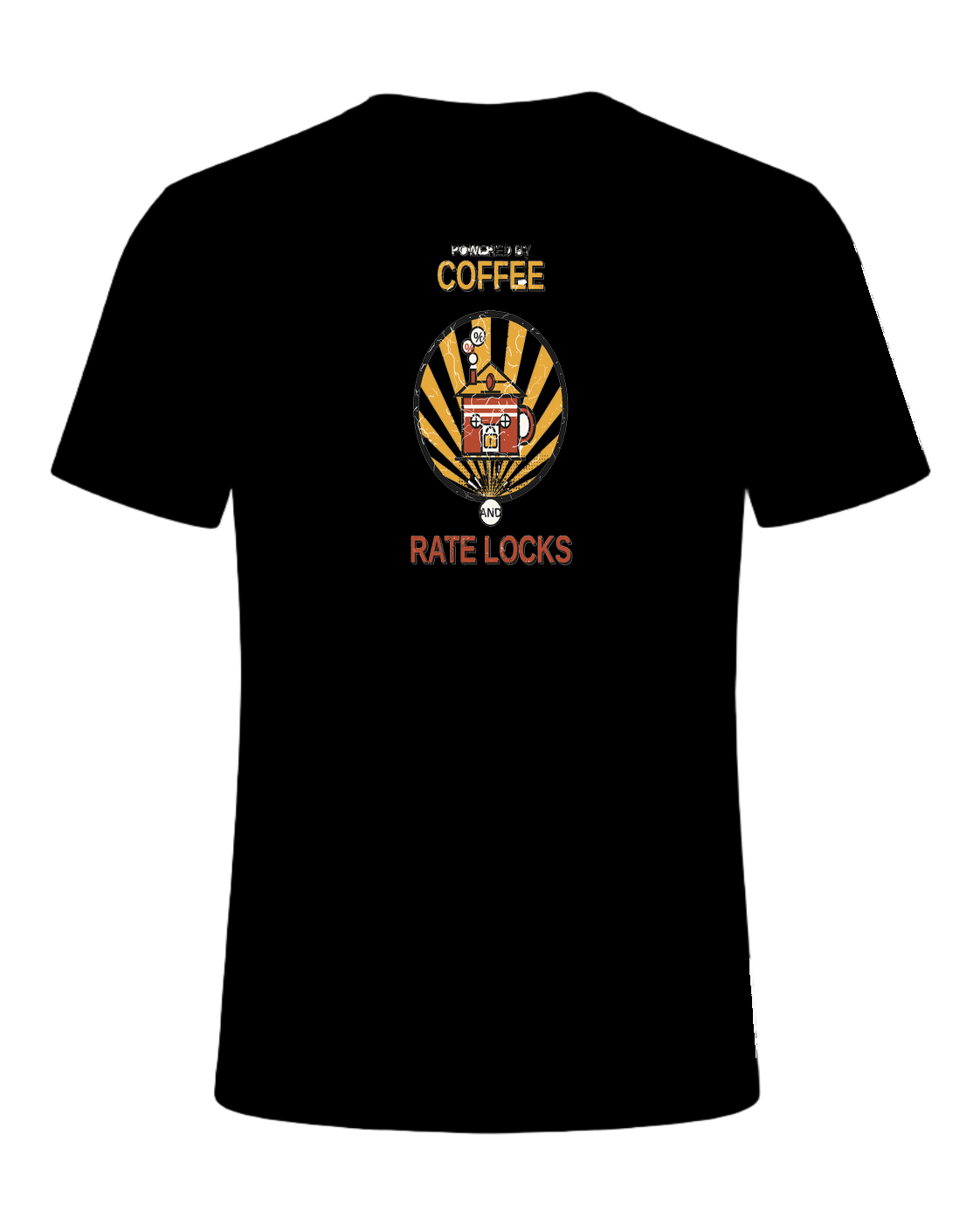 POWERED BY COFFEE AND RATE LOCKS — Black