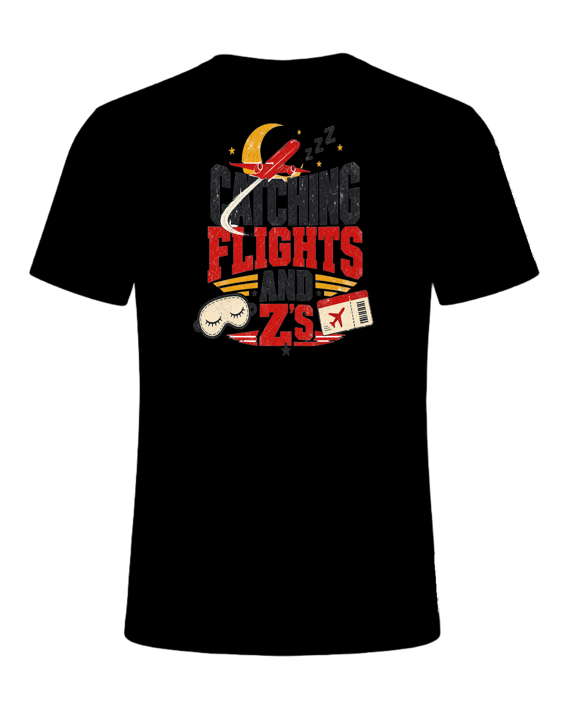 CATCHING FLIGHTS AND Z'S — Black