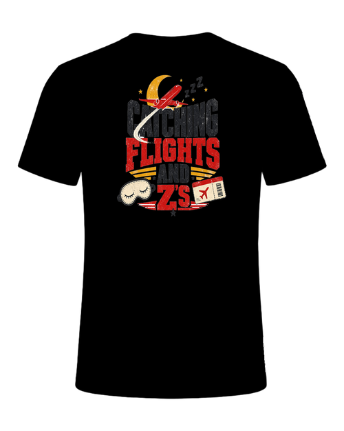 CATCHING FLIGHTS AND Z'S — Black