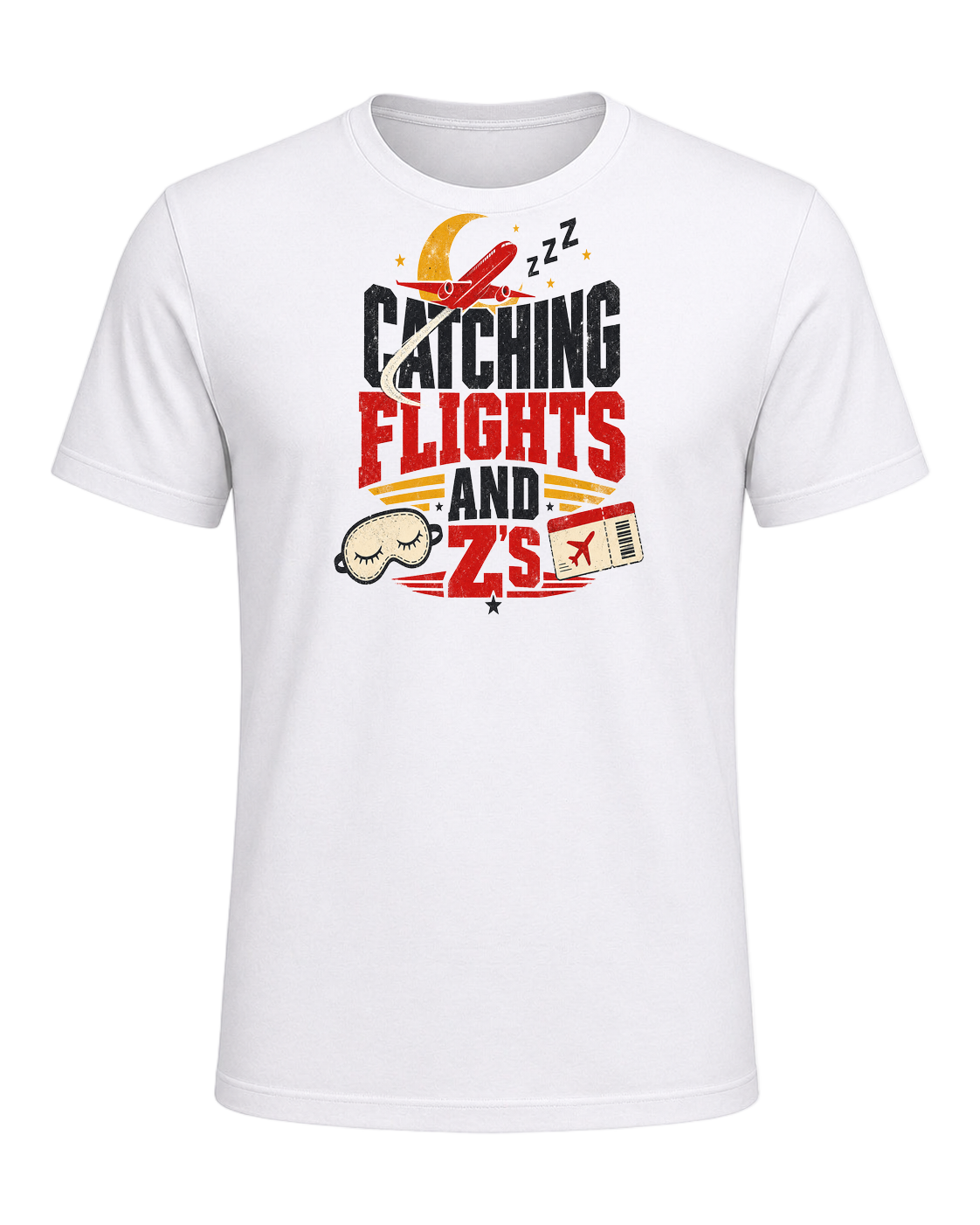 CATCHING FLIGHTS AND Z'S — White