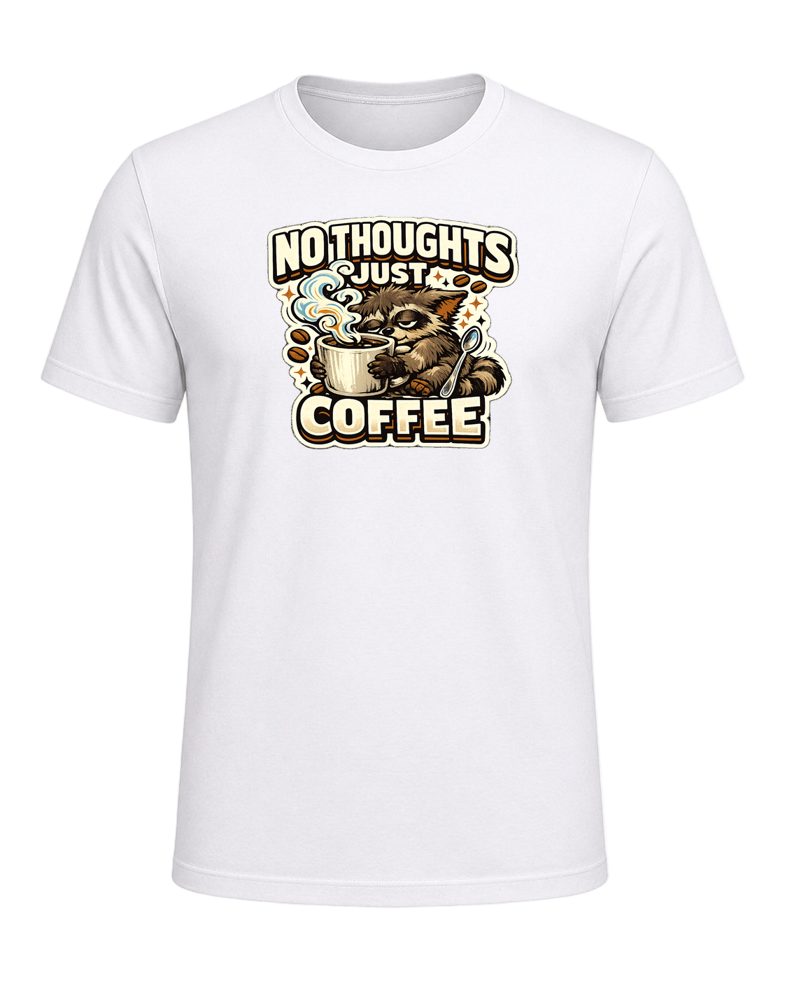 No Thoughts Just Coffee Tee — White