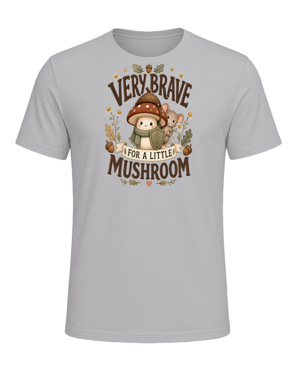 VERY BRAVE FOR A LITTLE MUSHROOM — Athletic Heather
