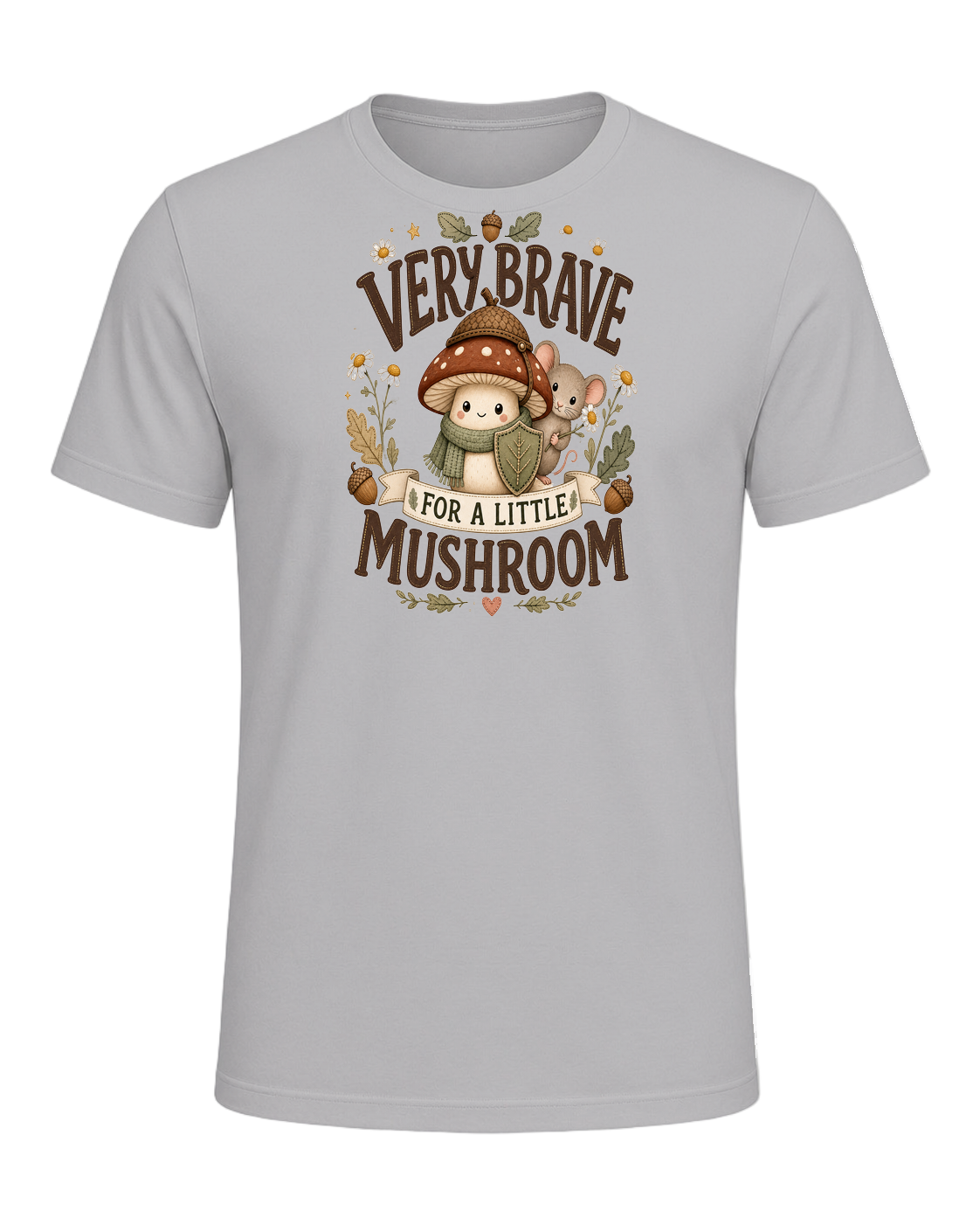 VERY BRAVE FOR A LITTLE MUSHROOM — Athletic Heather