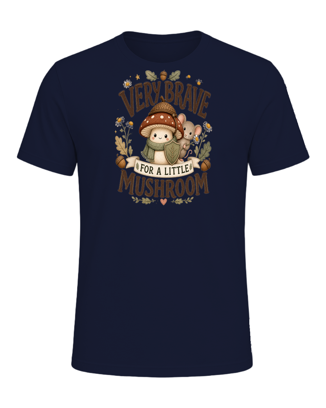 VERY BRAVE FOR A LITTLE MUSHROOM — Navy