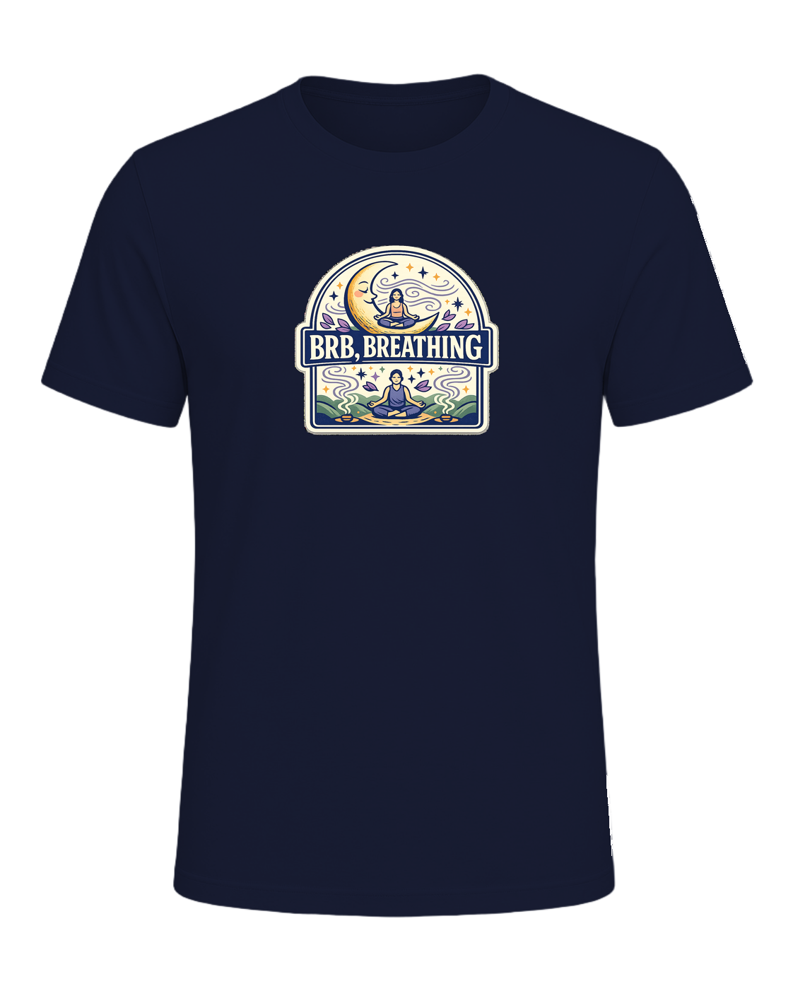 Brb, Breathing Tee — Navy