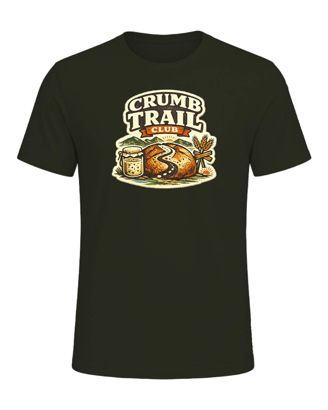 Crumb Trail Club Tee — Dark Olive