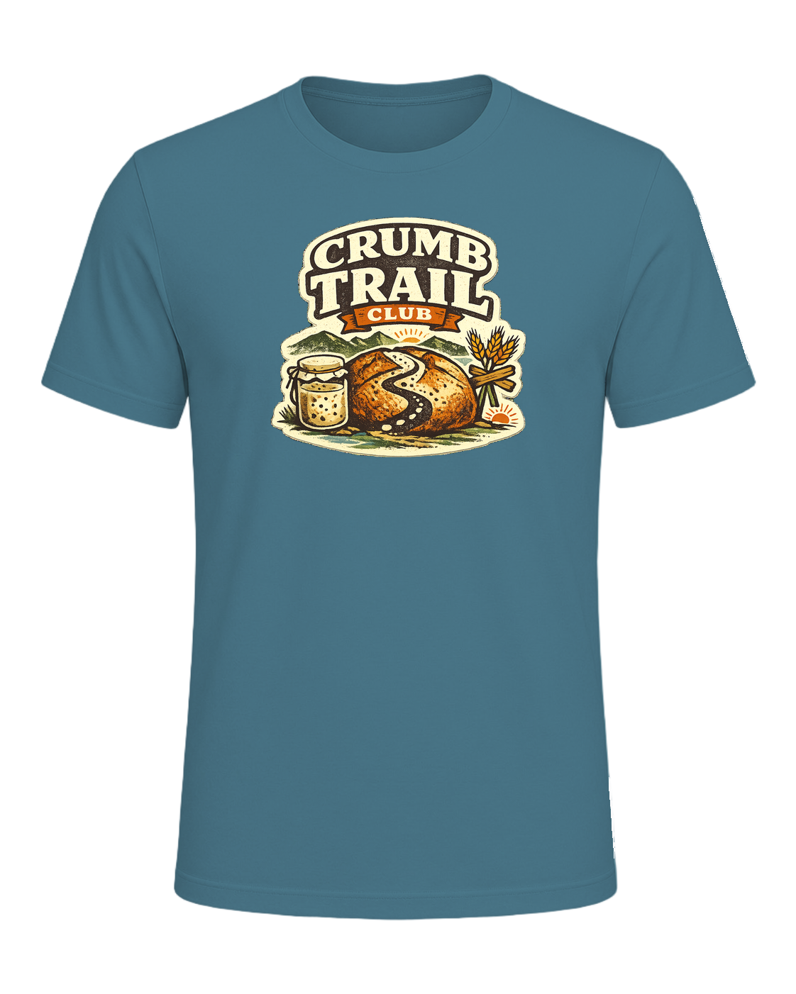 Crumb Trail Club Tee — Heather Deep Teal