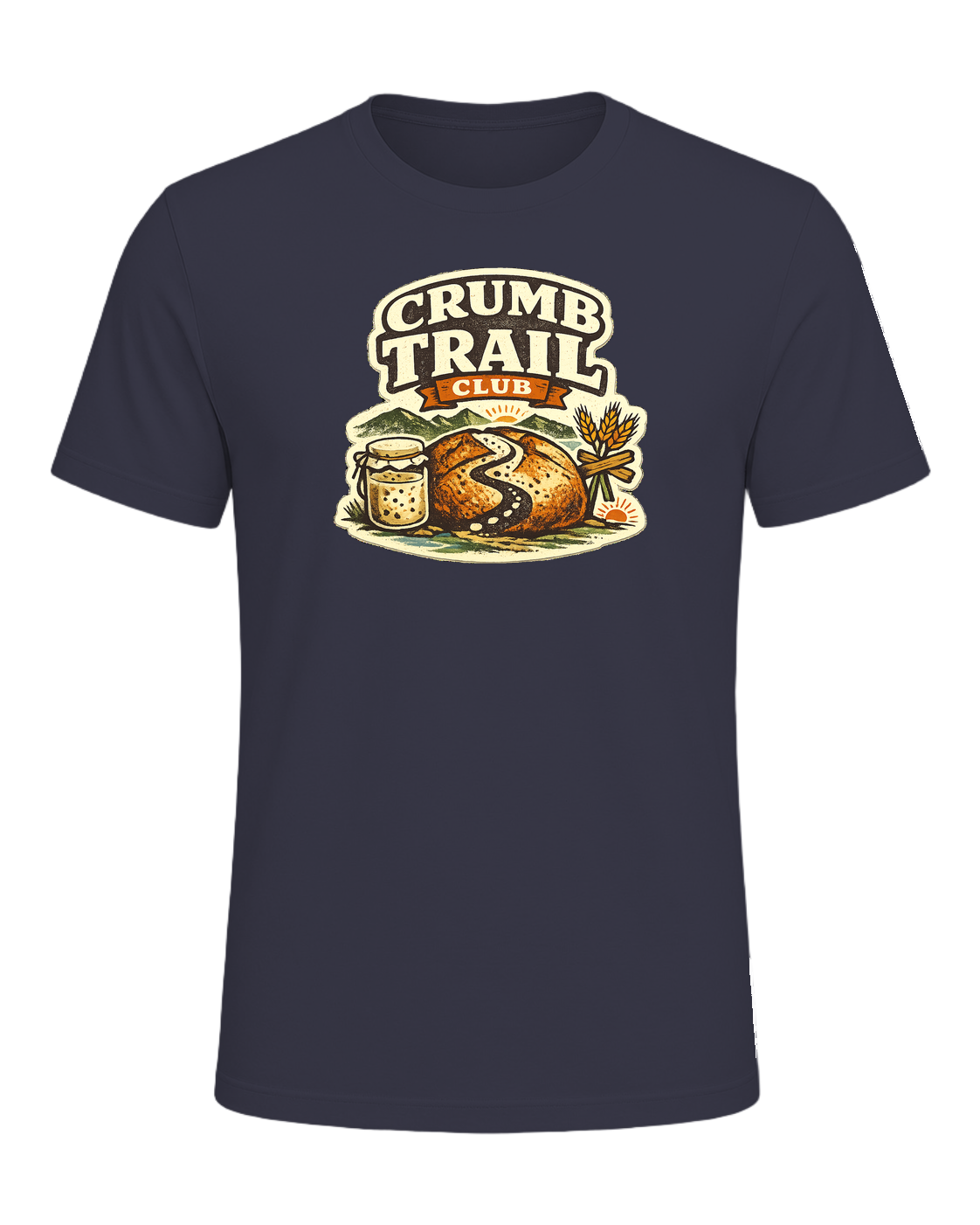 Crumb Trail Club Tee — Heather Midnight Navy