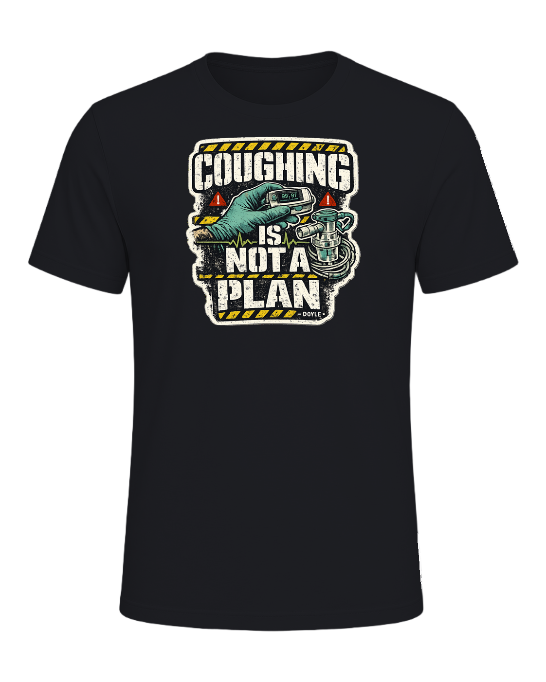 Coughing Is Not A Plan Tee — Vintage Black