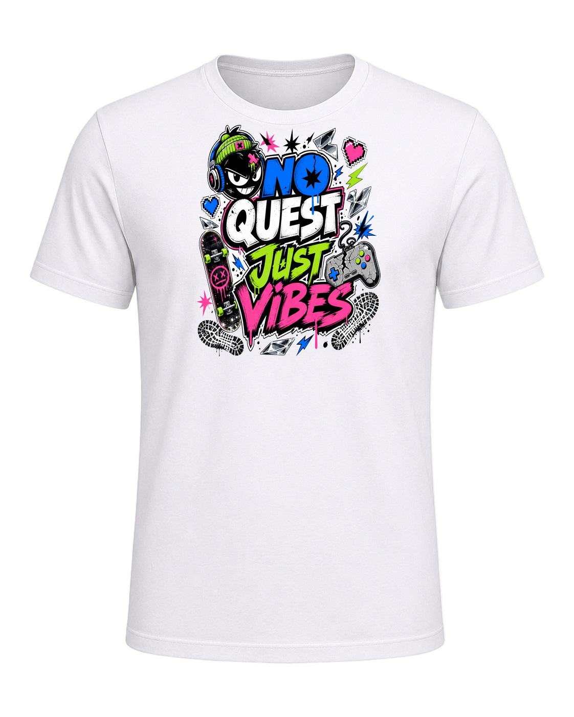 NO QUEST JUST VIBES — White