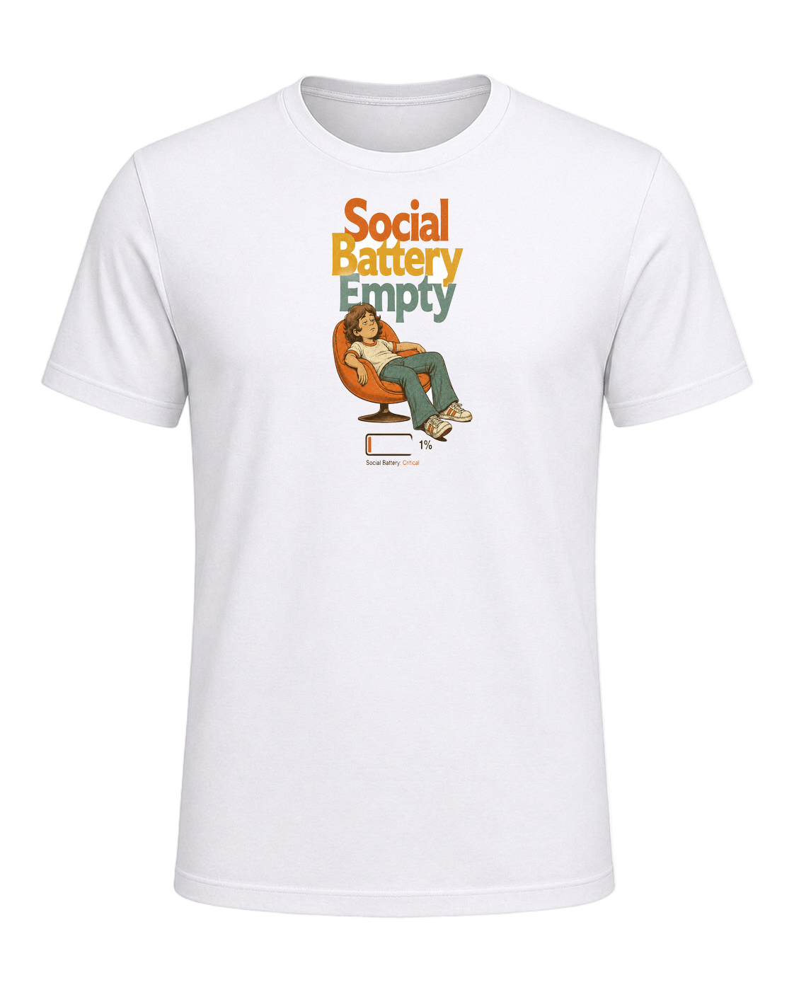 Social Battery Empty — White