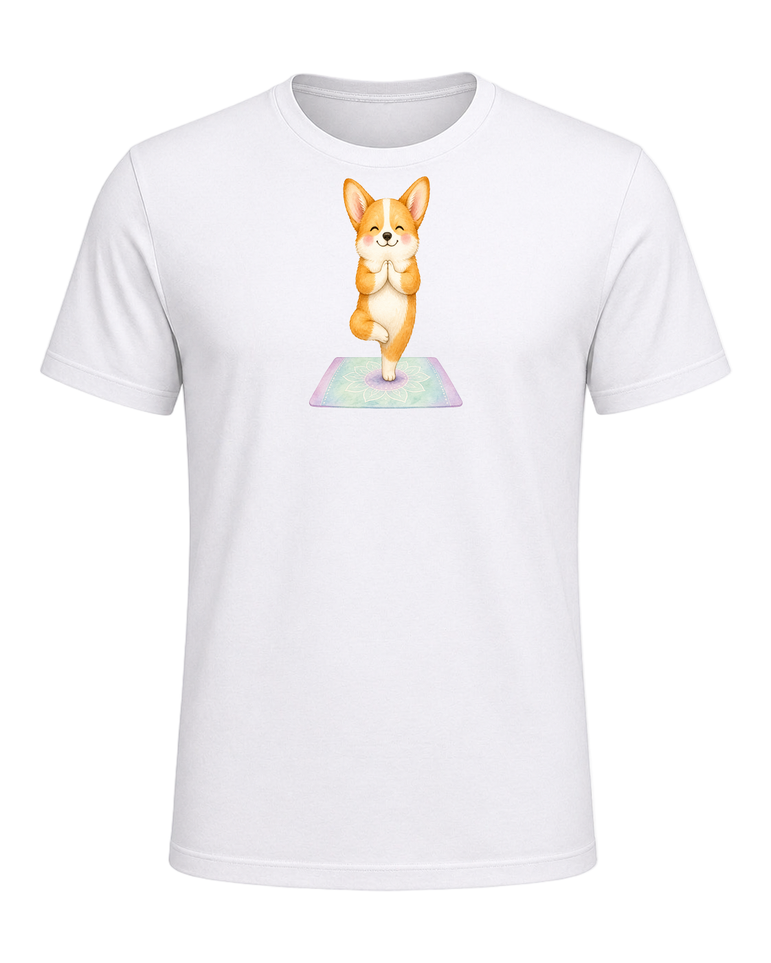 Corgi + Yoga — White