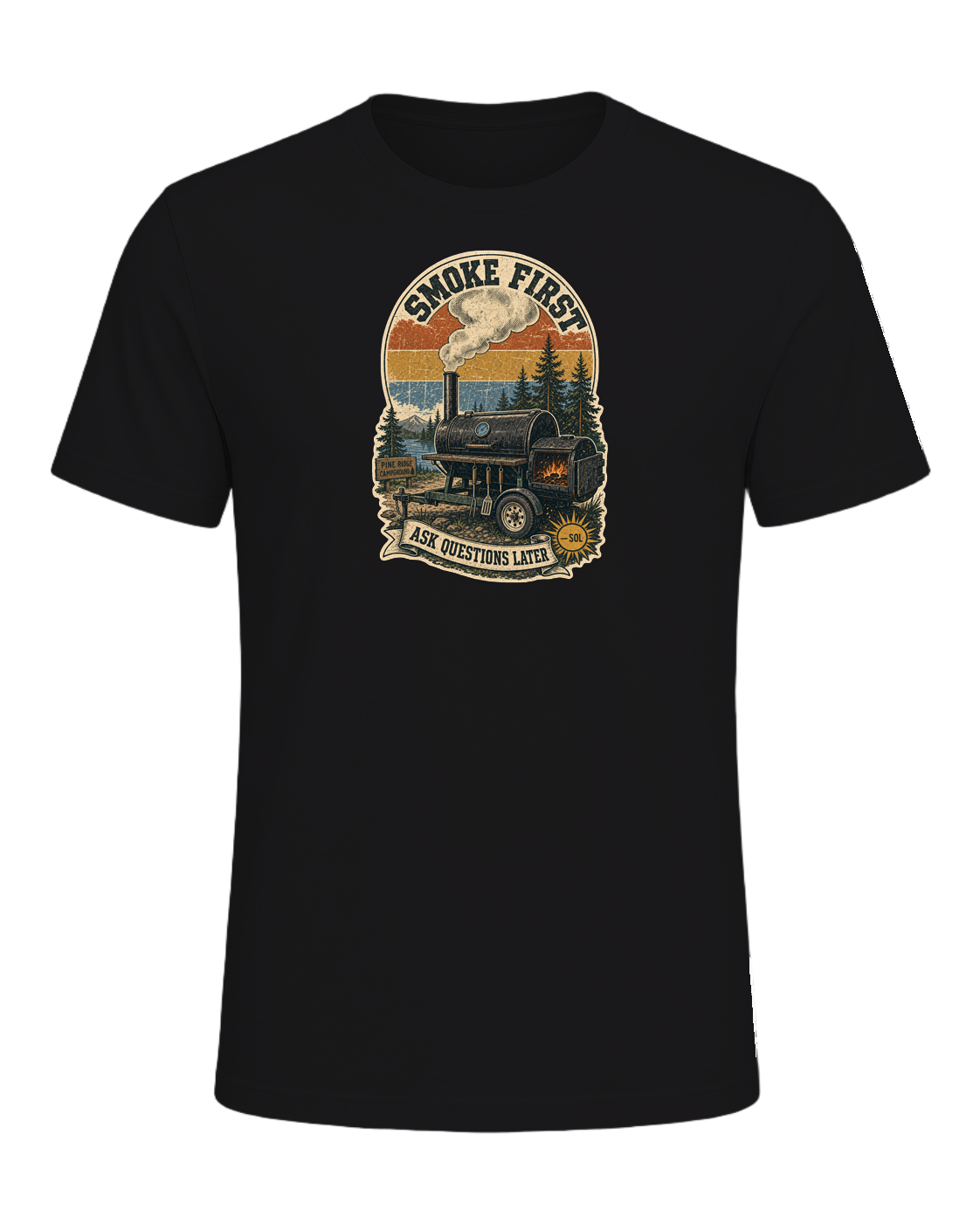 Smoke First, Ask Questions Later Tee — Dark Grey Heather