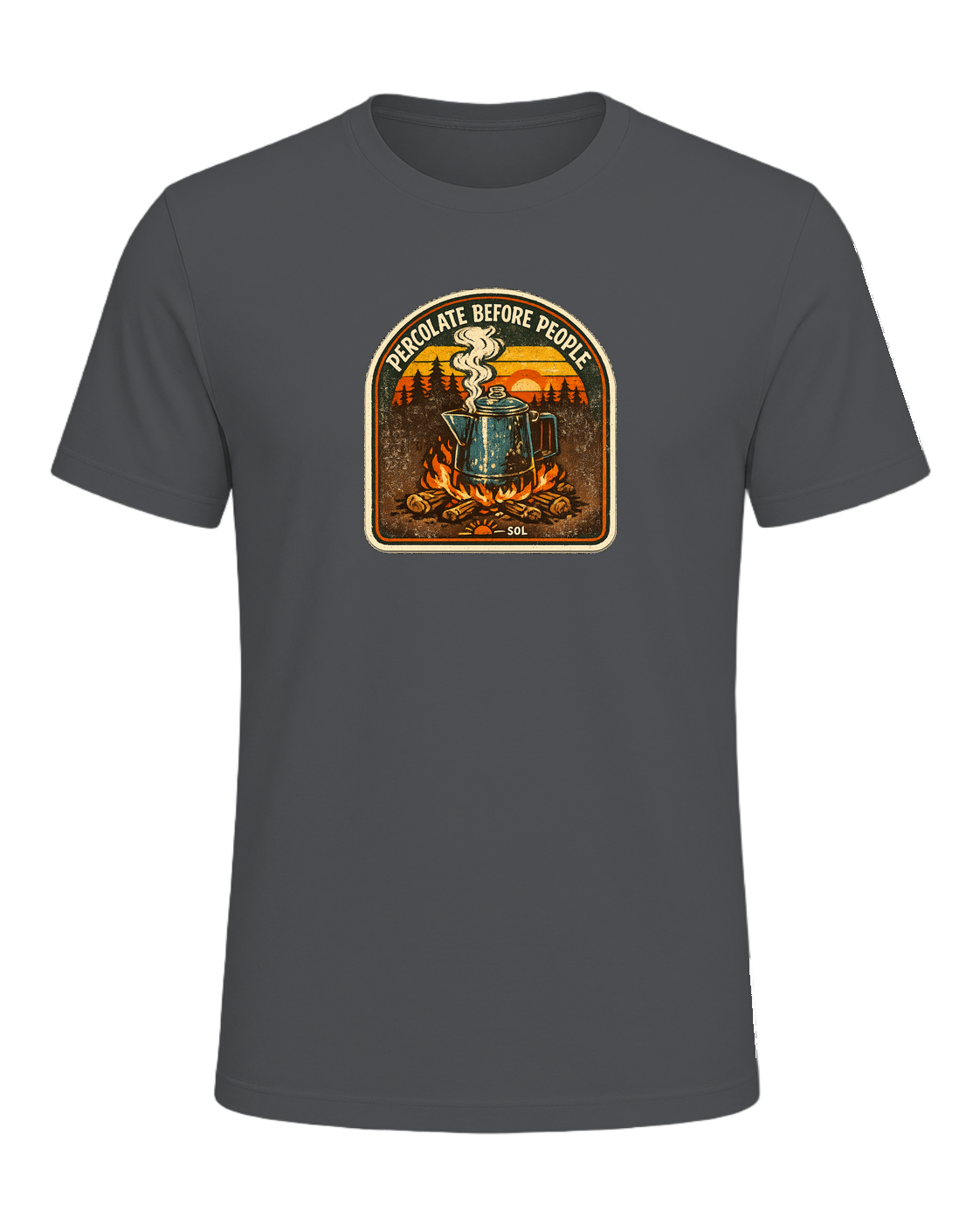 Percolate Before People Tee — Asphalt