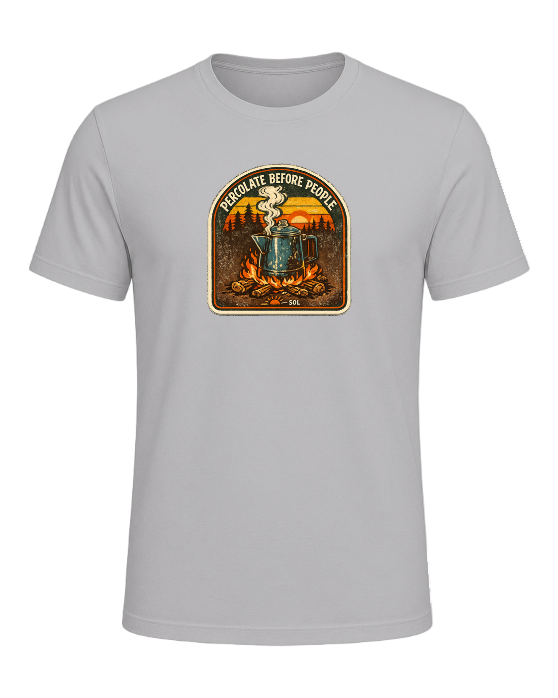 Percolate Before People Tee — Athletic Heather
