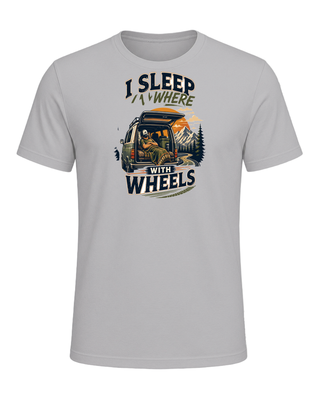 I SLEEP ANYWHERE WITH WHEELS — Athletic Heather