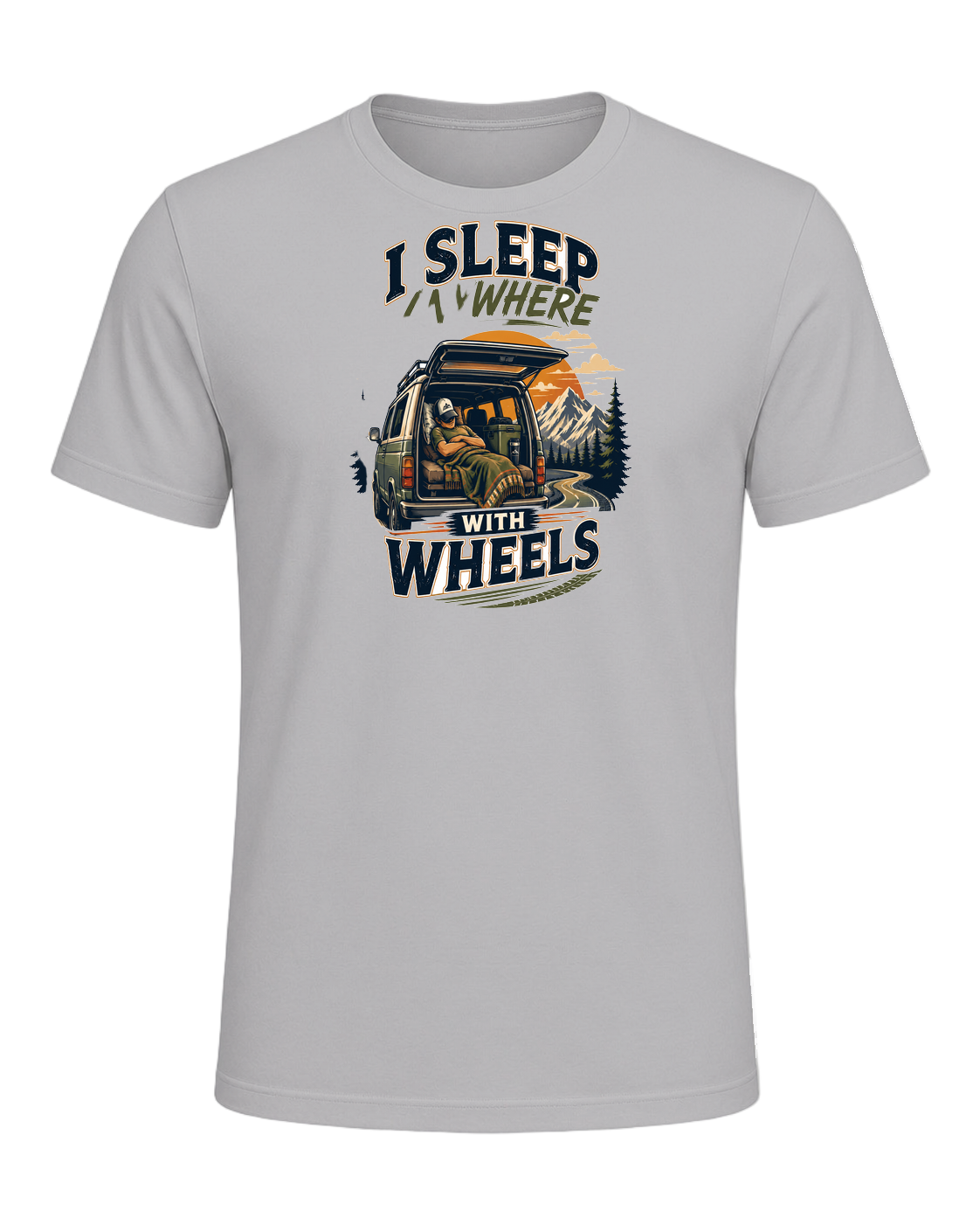 I SLEEP ANYWHERE WITH WHEELS — Athletic Heather