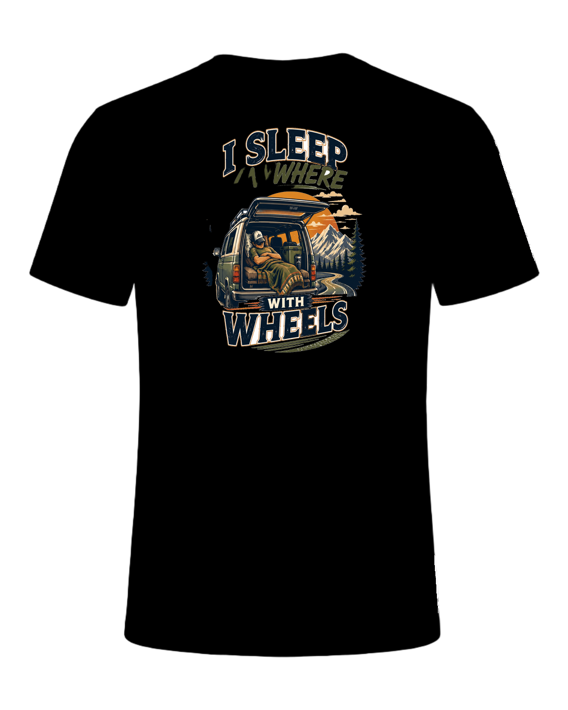 I SLEEP ANYWHERE WITH WHEELS — Black