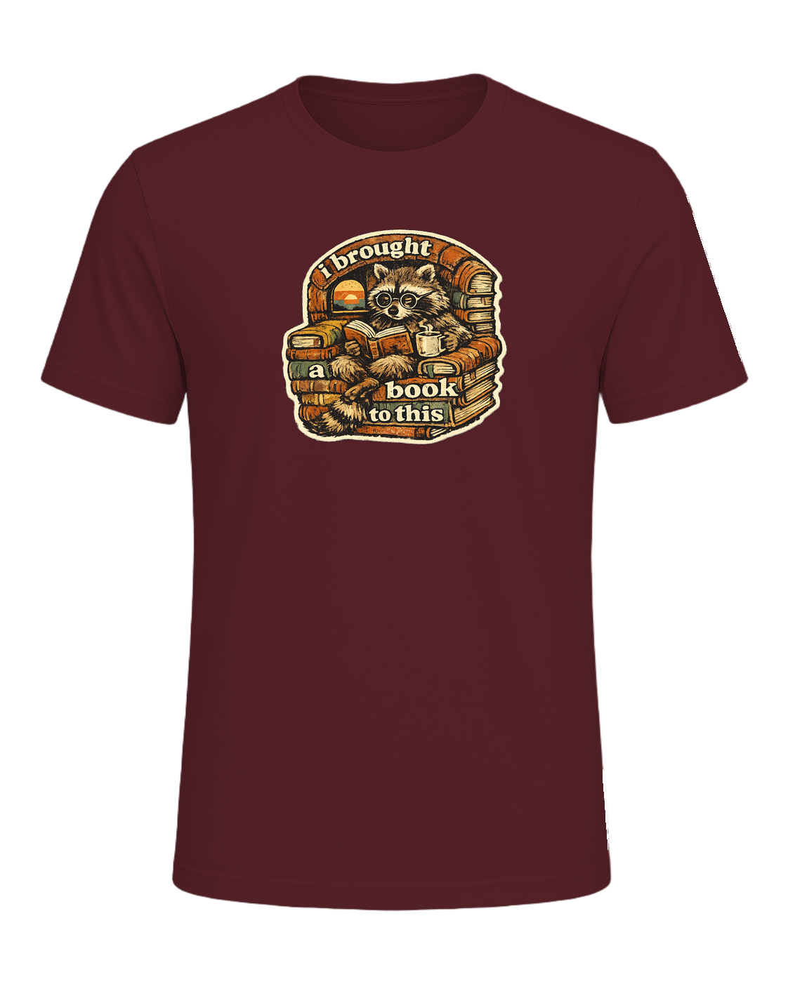 I Brought A Book To This Tee — Maroon