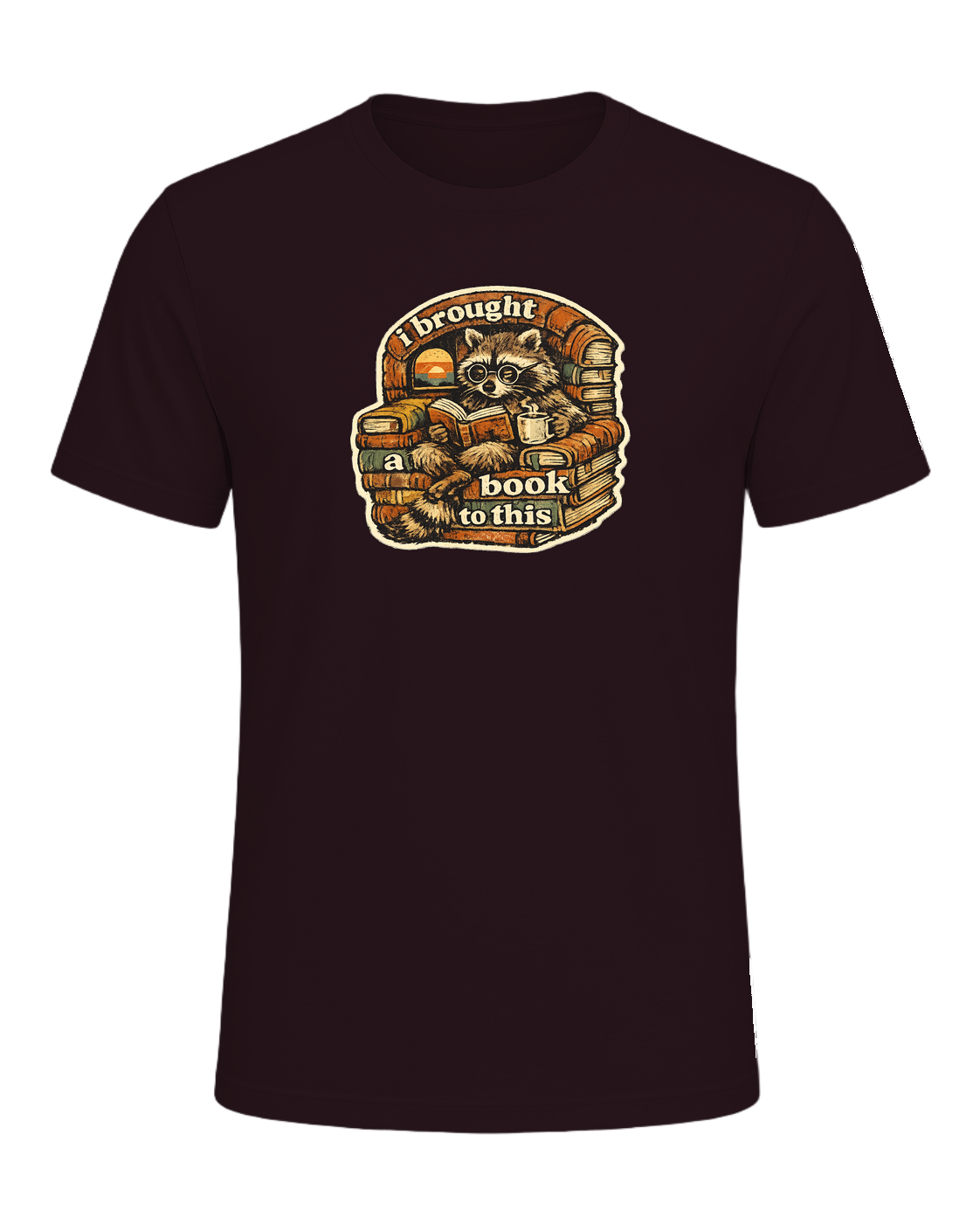 I Brought A Book To This Tee — Oxblood Black