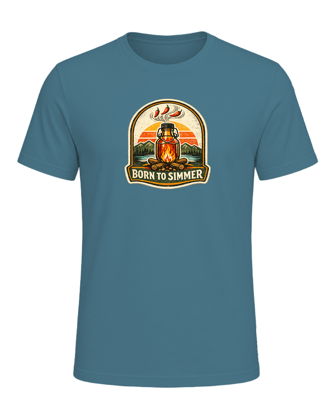 Born To Simmer Tee — Heather Deep Teal